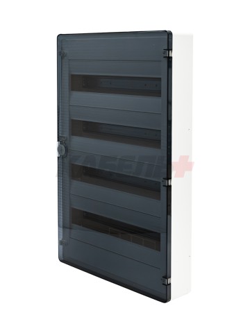 Щит открытой установки 72 места, винтовые клеммы, (647х390х99), IP-40 // Hager - Golf (Прозрачная матовая дверь)