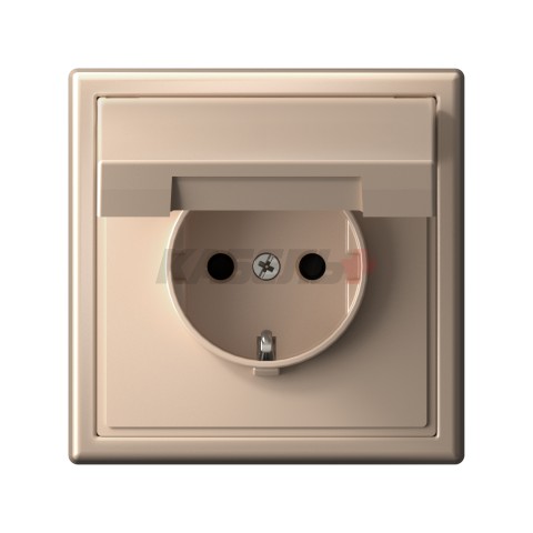 ARTGALLERY РОЗЕТКА с заземл. со шторк. с крышк., 16А, IP20, механизм, быстрозажим. клем., ПЕСОЧНЫЙ