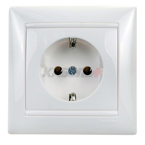Valena - Розетка 2P+E нем. стд. в сборе, белая