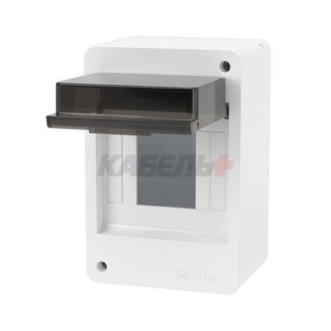 Щиток 4 мод настенный FRAME, белый, с тонированной дверцей DKC