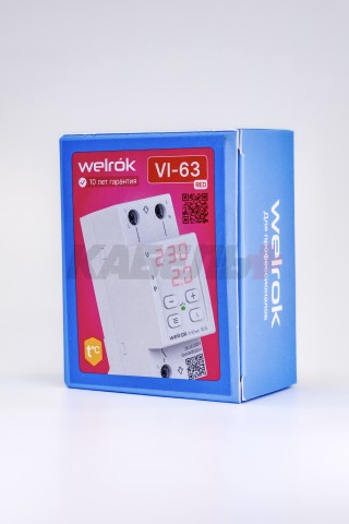 Реле напряжения с контролем тока Welrok VI-63 red