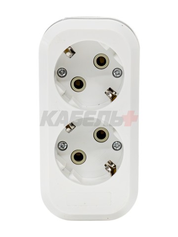 Розеточная колодка GSB-16-2-G-IP20 Easy, 16А, 2 места, с заземлением, без выключателя, IP20.