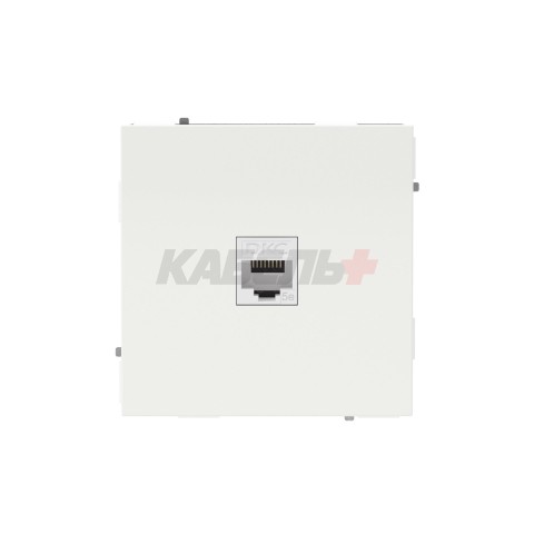 Компьютерная розетка RJ-45 без шторки, кат.5е одинарная, KANT, белый песок DKC