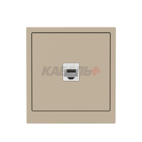 Компьютерная розетка RJ-45 без шторки, кат.6А одинарная,KANT, ванильный марципан DKC