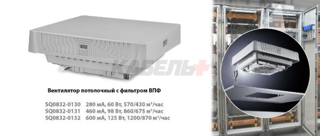 Вентилятор потолочный с фильтром ВПФ 1200/870 м3/час, 230В, 125Вт, IP55 TDM