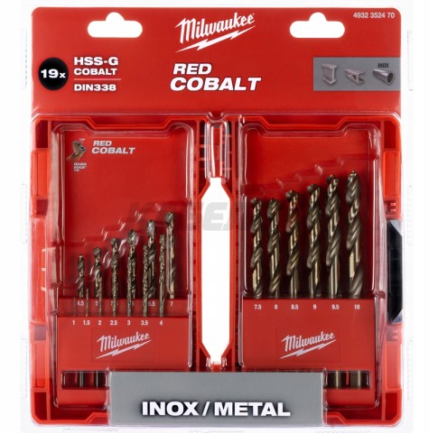 Сверла по металлу HSS-Co набор 19ед. (1-10мм) 4932493867