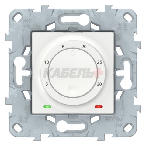 NU550118 UNICA NEW ТЕРМОСТАТ электронный,8А, встроенный термодатчик, БЕЛЫЙ