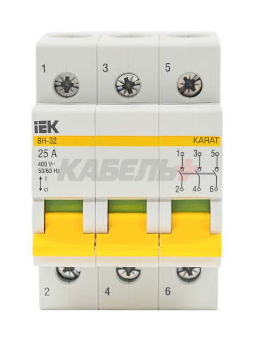 KARAT Выключатель нагрузки (мини-рубильник) ВН-32 3P 25А IEK