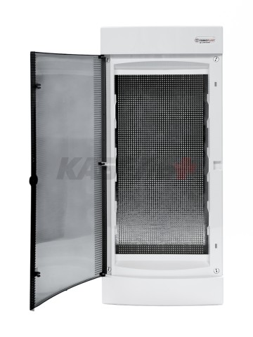 N48C IT, Щит навесной мультимедийный, 4 ряда, прозрач. дверца, IP40