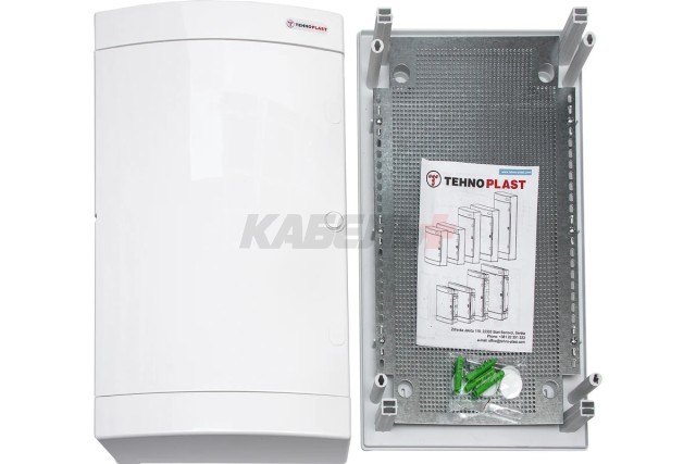 N48CW IT, Щит навесной мультимедийный, 4 ряда, белая дверца, IP40