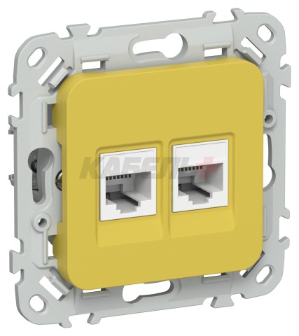 FLITE Розетка 2-местная компьютерная RJ45 категория 5Е UTP РК5е-2-0-ФлЖК желтый карри IEK