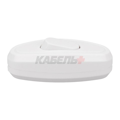 Выключатель-кнопка 6А 250ВON-OFF на электропровод для настольной лампы/бра бел.  36-3016