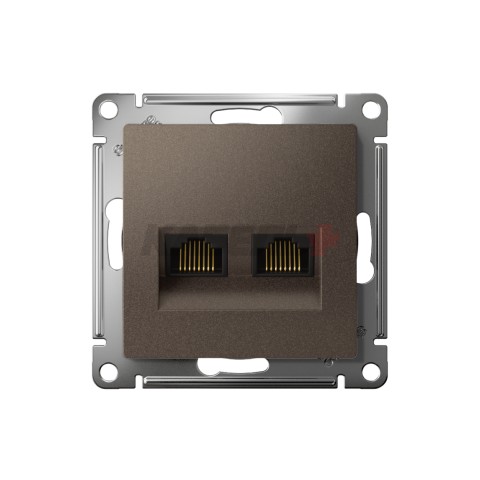 ATLASDESIGN РОЗЕТКА двойная компьютерная RJ45+RJ45 кат. 5e, механизм, МОККО