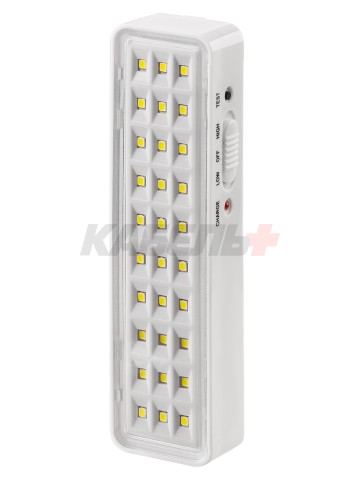 Светильник светодиодный аккумуляторный СБА 30 LED, DC, Li-ion 3,7 В 1 А*ч, 3-5 ч, пластик, Народный