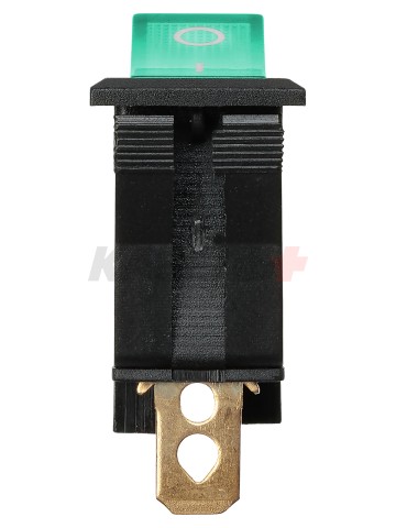 KCD3-101N/B 250В AC/DC, 1P, 15А, (3с), ON-OFF, черный корпус, зеленая клавиша, LED TDM