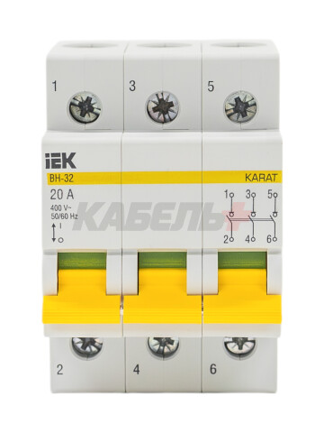 KARAT Выключатель нагрузки (мини-рубильник) ВН-32 3P 20А IEK