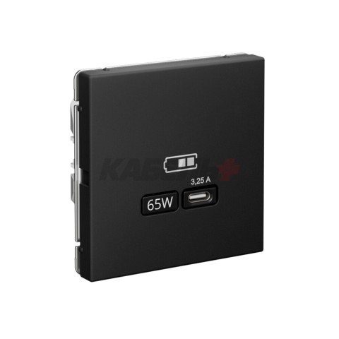 ARTGALLERY USB РОЗЕТКА тип-С 65Вт высокоскор.заряд. QC, PD, механизм, КАРБОН