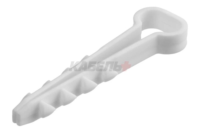 Дюбель-хомут ДХП-8 для плоского кабеля 5-8мм нейлон белый (100шт) TDM