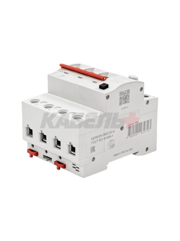 Дифавтомат YON max типа MDR, 3P+N, 30mA, 20A, хар-ка C, 6kA, тип A DKC