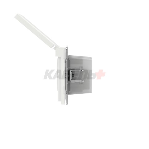 Розетка силовая, 2P+E, с з/ш, с крышкой, IP44, KANT, белая магнолия DKC