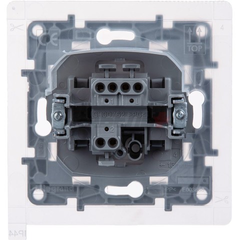 ETIKA Выключатель 1-клавишный проходной 10А IP44 безвинтовое крепление белый