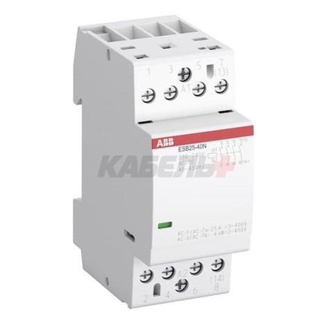 Контактор модульный ESB25-40N-06, 25A, 4NO, 230VAC/DC, 2M