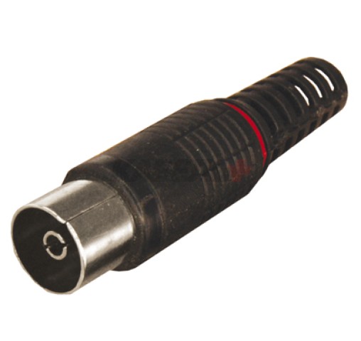 TV-разъем гнездо без пайки черный REXANT