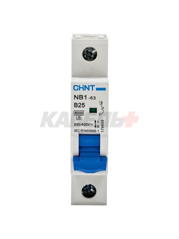 Автоматический выключатель NB1-63 1P 25A 6kA х-ка B (DB) (R)