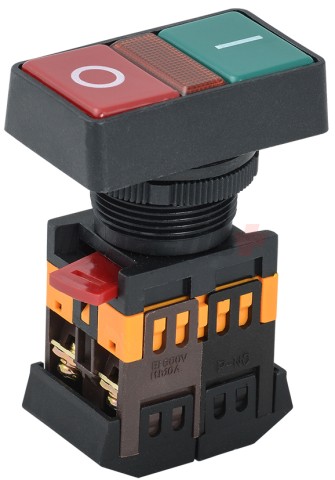 Кнопка РPВВ-30N "I-0" d30мм неон/240В 1з+1р IEK