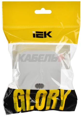 GLORY Выключатель 1-клавишный для открытой установки с индикацией 10А ВС20-1-1-ХБм белый матовый IEK
