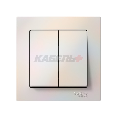 ATLASDESIGN 2-клавишный ВЫКЛЮЧАТЕЛЬ, сх.5, 10АХ, в сборе, быстрозажим. клем., ЖЕМЧУГ