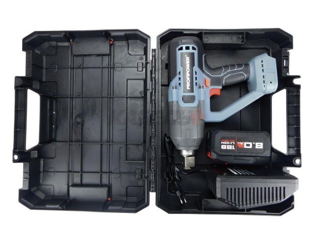 Аккумуляторный гайковерт бесщеточный ударный ProfiPower T-2500N (Li-ion-1шт, 8.0Ач, 2500Нм, патрон-1", З/У, в кейсе)