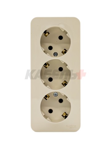 BLANCA О/У РОЗЕТКА 3-я с заземлением без шторок, ИЗОЛ.ПЛ., 16А, 250В, БЕЖЕВЫЙ