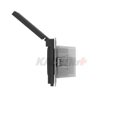 Розетка силовая, 2P+E, с з/ш, с крышкой, IP44, KANT, черный уголь DKC