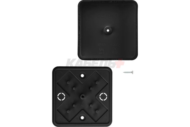 Коробка распаячная КР 75х75х20 ОП черная,IP40,инд.штрихкодTDM
