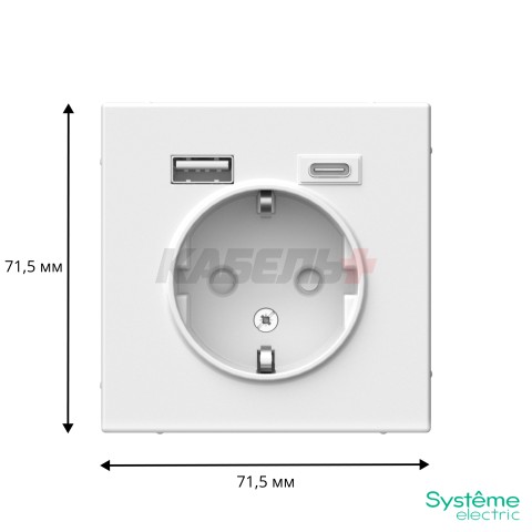 ARTGALLERY РОЗЕТКА 16А с 2 USB A+C, 5В/2,4А/3,0А, 2х5В/1,5А, механизм, ЛОТОС