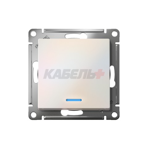 ATLASDESIGN 1-клавишный ВЫКЛЮЧАТЕЛЬ с подсветкой, сх.1а, 10АХ, механизм, ЖЕМЧУГ