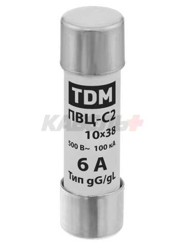 Плавкая вставка ПВЦ-С2 10х38 6А TDM