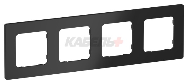 FLITE Рамка 4-местная РУ-4-К-ФлЧ черный IEK