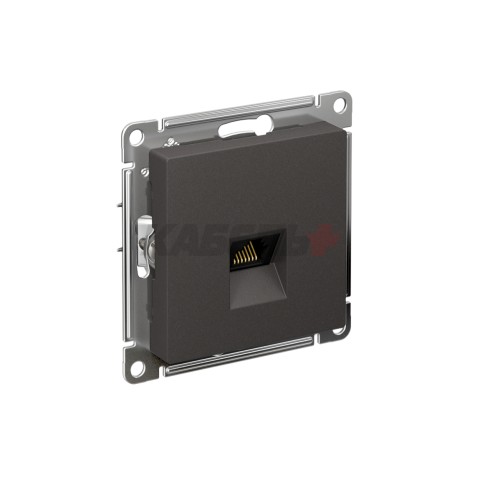 ATLASDESIGN РОЗЕТКА компьютерная RJ45 кат. 6A, механизм, БАЗАЛЬТ
