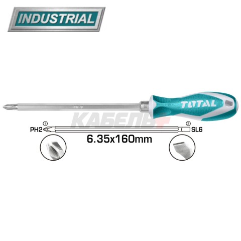 Отвертка 2 в 1 TOTAL THT 250206