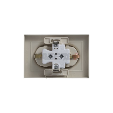 ATLASDESIGN РОЗЕТКА двойная с заземлением без шторок, 16А, в сборе, БЕЖЕВЫЙ