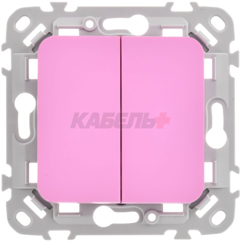 FLITE Выключатель 2-клавишный 10А ВС12-1-0-ФлПр пурпурный IEK