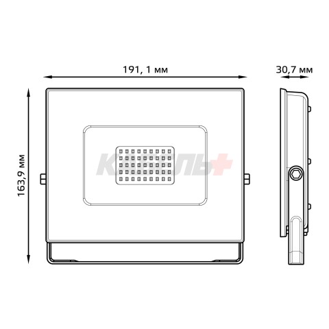 Прожектор светодиодный Gauss Elementary G2 70W 6300lm IP65 6500К черный 1/16