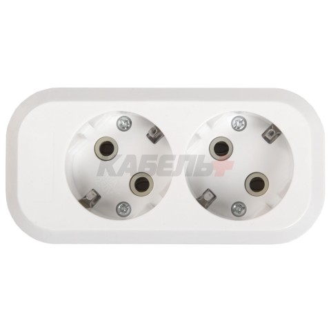 Розеточная колодка GSB-16-2-G-IP20 Classic, 16А, 2 места, c/з, б/в, IP20, 1/50