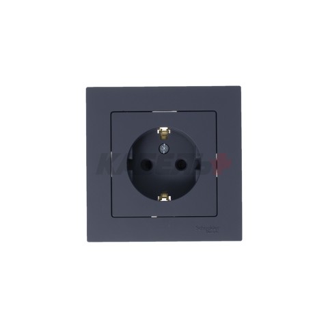 ATLASDESIGN РОЗЕТКА с заземлением со шторками, 16А, механизм, ГРИФЕЛЬ