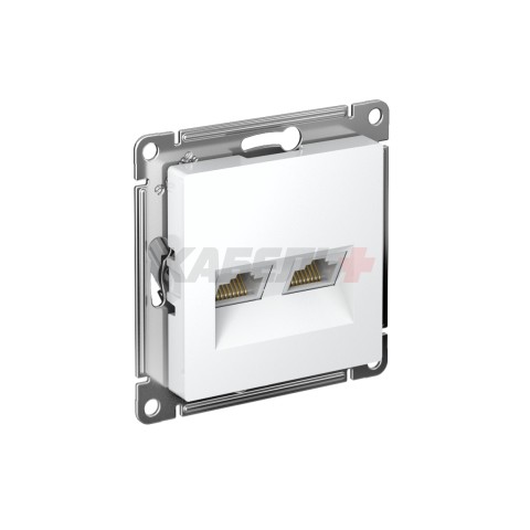 ATLASDESIGN РОЗЕТКА двойная компьютерная RJ45+RJ45 кат. 5e, механизм, БЕЛЫЙ