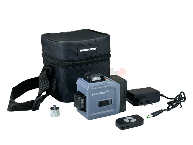 Лазерный нивелир E0214 ProfiPower NL-12G (12 лучей, лазер - зеленый, Li-ion - 1шт, пульт ДУ, переходник, З/У, сумка-чехол)