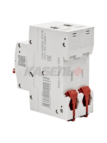 Автоматический выключатель YON max типа MD63S, 4,5кА, 2 полюса, хар-ка C, 16А DKC