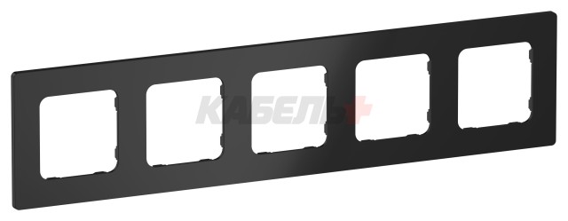 FLITE Рамка 5-местная РУ-5-К-ФлЧ черный IEK